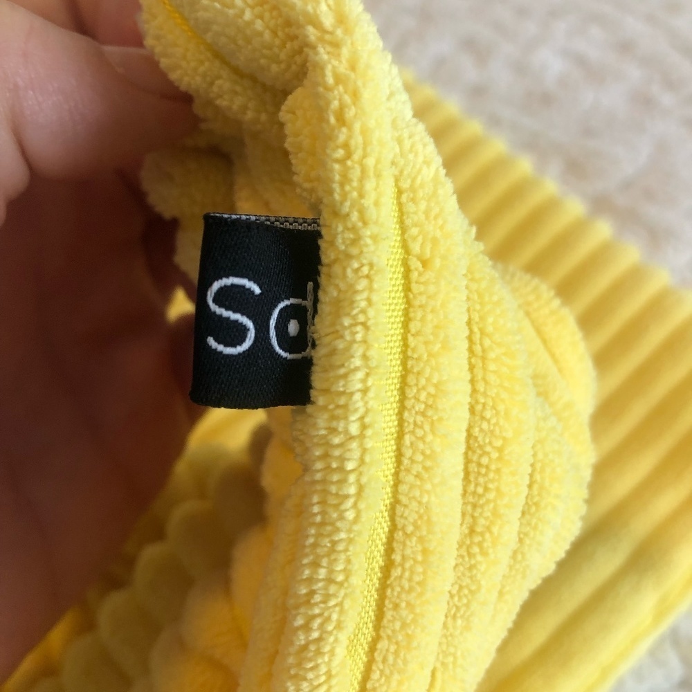 SUNNY YELLOW SQUARE PILLOW COVER 19" X 19" CHENILLE FEEL